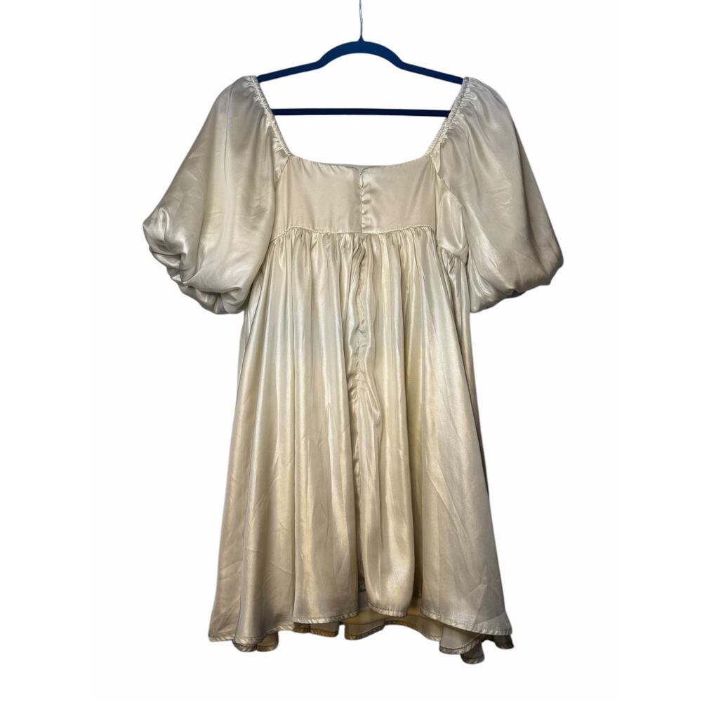 Shop Neighbor by In the Beginning Ivory Balloon Sleeve Dress - Size S - Picture 4 of 12